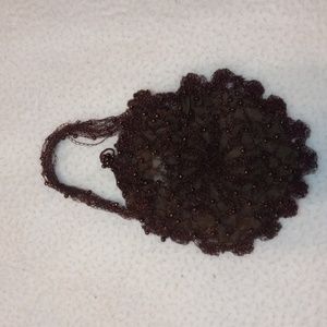 Lisa Toland Mini Beaded Purse Vintage Brown
